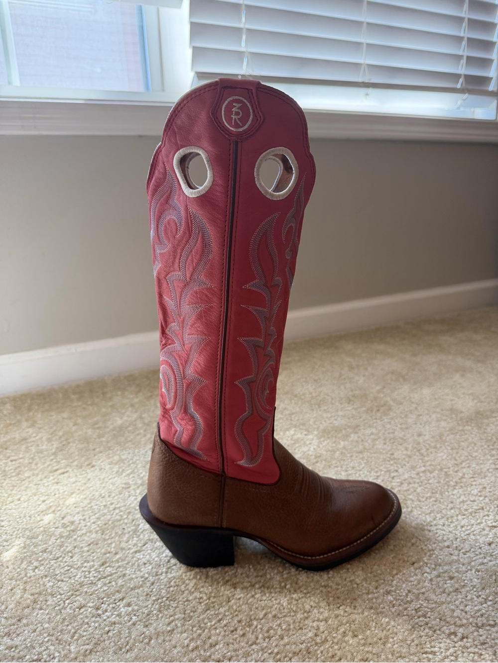 Tony Lama Rustic Brown & Pink Women's Western Riding Boot